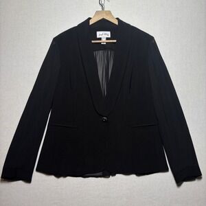Joseph Ribkoff Black Sheer‎ Panel Blazer Jacket Womens Size 12
